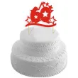 topper papierowy urodziny 60 stars czerwona 17 cm
