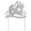 topper papierowy urodziny 60 stars srebrna 17 cm