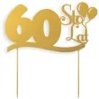 topper papierowy urodziny 60 zlota 17 cm