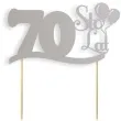 topper papierowy urodziny 70 srebrna 17 cm