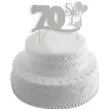 topper papierowy urodziny 70 srebrna 17 cm