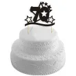 topper papierowy urodziny 70 stars czarna 17 cm