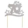 topper papierowy urodziny 70 stars srebrna 17 cm