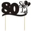 topper papierowy urodziny 80 czarna 17 cm