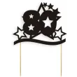 topper papierowy urodziny 80 stars czarna 17 cm