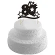 topper papierowy urodziny 80 stars czarna 17 cm
