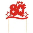 topper papierowy urodziny 80 stars czerwona 17 cm