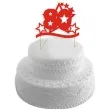 topper papierowy urodziny 80 stars czerwona 17 cm