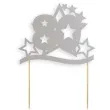 topper papierowy urodziny 80 stars srebrna 17 cm