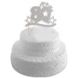 topper papierowy urodziny 80 stars srebrna 17 cm