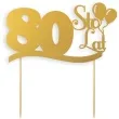 topper papierowy urodziny 80 zlota 17 cm