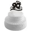 topper papierowy urodziny 90 stars czarny 17 cm