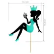 topper papierowy urodziny hot laska z babeczka czarny zielony brokat 14 x 19 cm