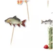 topper papierowy wedkarz i zlota rybka 6 szt
