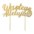 topper papierowy wesolego alleluja z pisanka zloty 16 cm