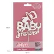 topper plastikowy baby shower smoczek srebrny dekora 16 cm