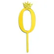 topper plastikowy cyfra 0 korona zlota partypal