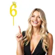 topper plastikowy cyfra 6 korona zloty partypal 11 cm
