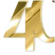 topper z pleksy bok tortu cyfra 40 zloty lustrzany 9 5 x 9 5 cm