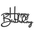 topper z pleksy bok tortu happy birthday czarny 12x8 cm