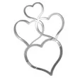 topper z pleksy bok tortu serca srebrny lustrzany 12x18 cm