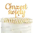topper z pleksy chrzest swiety zloty godan 13 cm