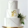 topper z pleksy cyfra 18 urodziny zloty lustrzany 8x9 5 cm