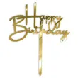 topper z pleksy happy birthday z ote lustro 15 5 cm