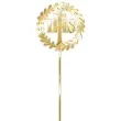 topper z pleksy komunia sw ihs wieniec zloty lustrzany 24 cm