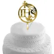 topper z pleksy komunia sw ihs z krzyzem zloty lustrzany 19 cm
