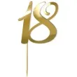 topper z pleksy liczba 18 zloty lustrzany 18 cm