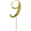 topper z pleksy liczba 9 zloty lustrzany 18 cm