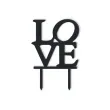 topper z pleksy love czarna 16 cm