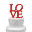 topper z pleksy love czerwona 16 cm