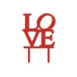 topper z pleksy love czerwona 16 cm