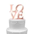 topper z pleksy love rose gold lustrzany 16 cm