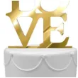 topper z pleksy love zloty lustrzany 16 cm