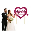 topper z pleksy mr mrs rozowy brokat 15 x 17 cm