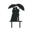 topper z pleksy para mloda pod parasolem czarna 14 cm