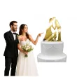 topper z pleksy para mloda z corka zloty lustrzany 13 cm