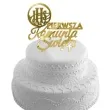 topper z pleksy pierwsza komunia sw ihs kolko zloty lustrzany 13 x 18 cm