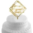 topper z pleksy pierwsza komunia sw kwadrat zloty lustrzany 19 5 cm