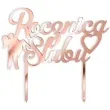topper z pleksy rocznica slubu rose gold lustrzany 15 5x16 cm