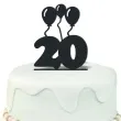 topper z pleksy urodziny 20 czarna 12 5 cm