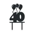 topper z pleksy urodziny 40 czarna 12 5 cm