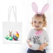 torba eko wielkanoc zajaczek w pisankach bialy 40x35 cm