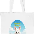 torba na zakupy prezent wielkanoc bialy krolik i pisanki radosnych swiat bialy 40x35 cm