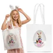 torba na zakupy prezent wielkanoc pani krolikowa wesolego alleluja bialy 40x35 cm