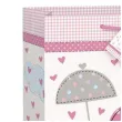torebka prezentowa baby shower slonik rozowa unique 32x26 cm