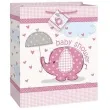torebka prezentowa baby shower slonik rozowa unique 32x26 cm